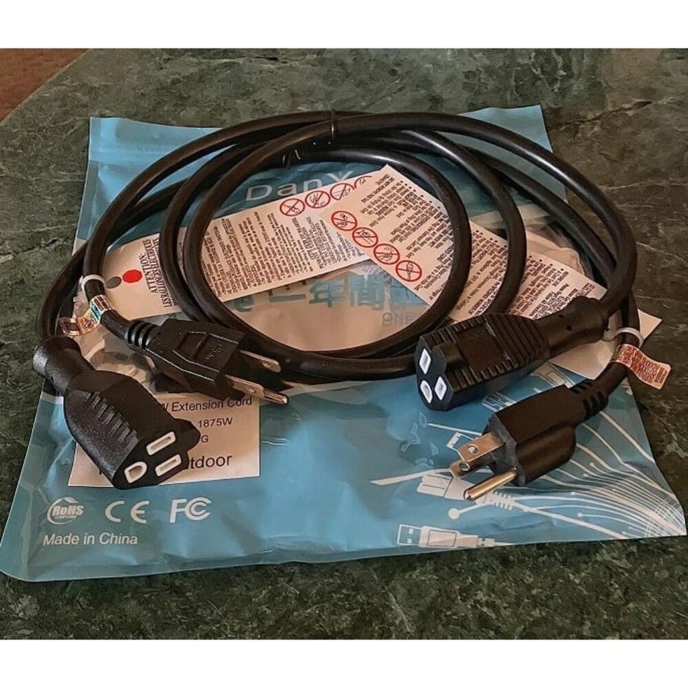 New Waterproof Power Extension Cord,Indoor/Outdoor(Marked General Use